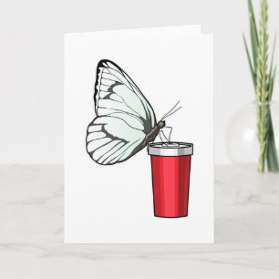 Cartão Caneca Borboleta Bebendo