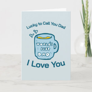 Cartão Caneca de Café Feliz Dia dos Pais para Pai Sortudo