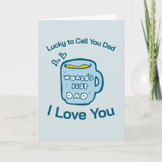 Cartão Caneca de Café Feliz Dia dos Pais para Pai Sortudo
