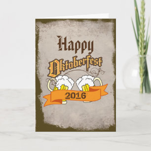 Cartão Canecas de cerveja do Festival Alemão Oktoberfest