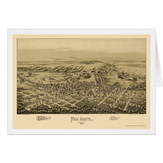 Cartão Caneta Argyl, mapa panorâmico do PA - 1894 (Frente Horizontal)