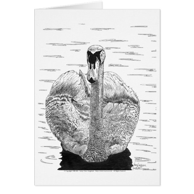 Cartão Caneta e tinta da cisne (Frente)