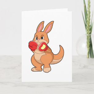Cartão Canguru Boxeando com Luvas de Boxe