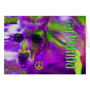 Cartão Canguru pacifista do Hippie psicadélico, gajo!