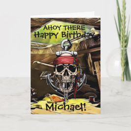 Cartão Canhão do navio fantasma da caveira pirata