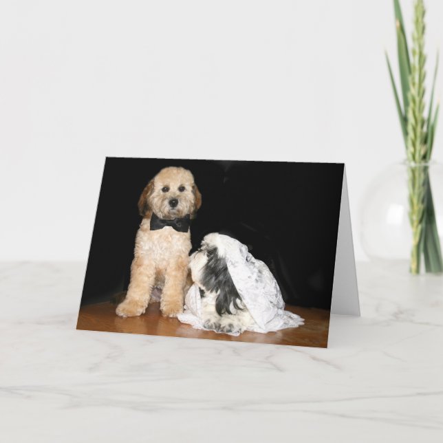 Cartão Canine bride and groom (Frente)