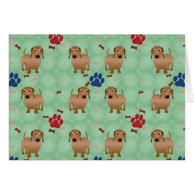 Cartão Caninos - Dachsund Red Tils v1 (Frente Horizontal)