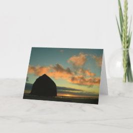 Cartão Cannon Beach Oregon Sunset, Folded Greeting Card