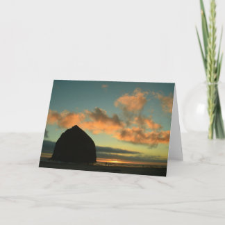Cartão Cannon Beach Oregon Sunset, Folded Greeting Card