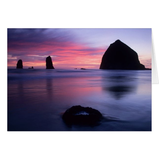 Cartão Cannon Beach Sunset (Frente horizontal)