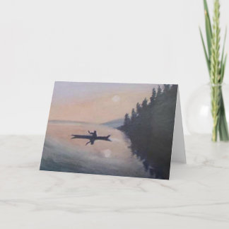 Cartão Canoe on a Peaceful Lake