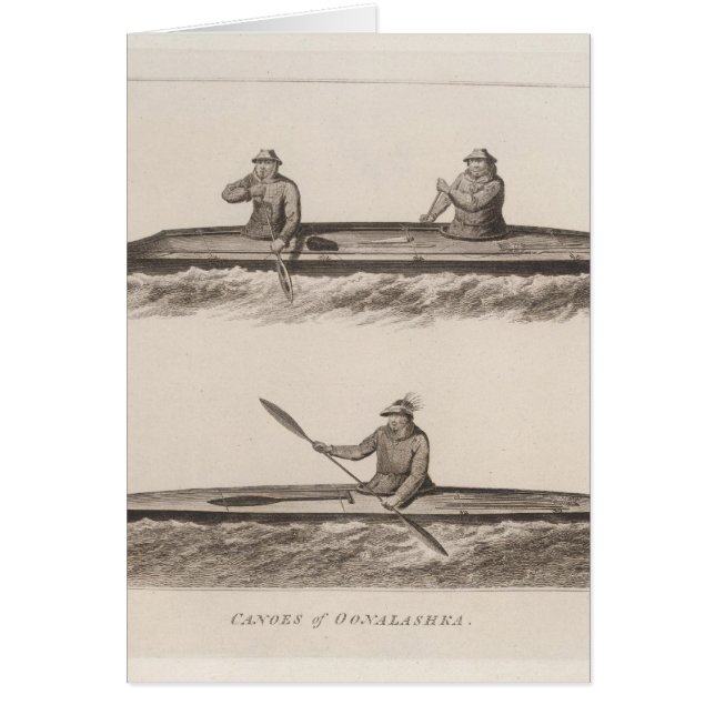 Cartão Canoes, Oonalashka, Alasca (Frente)