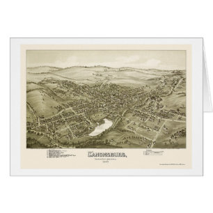 Cartão Canonsburg, mapa panorâmico do PA - 1897
