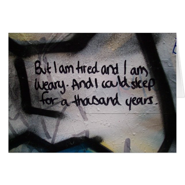 Cartão Cansado e cansado (Frente Horizontal)