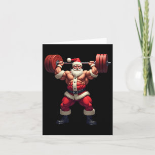Cartão Canteiro de Natal Santa Claus Bodybuilding