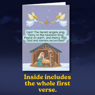 Cartão Cantem os Anjos Mensageiros Cantiga de Natal