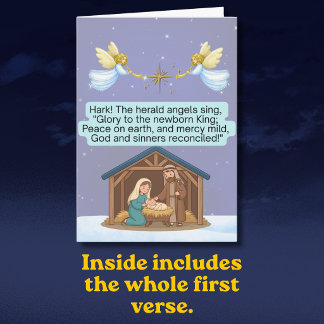 Cartão Cantem os Anjos Mensageiros Cantiga de Natal