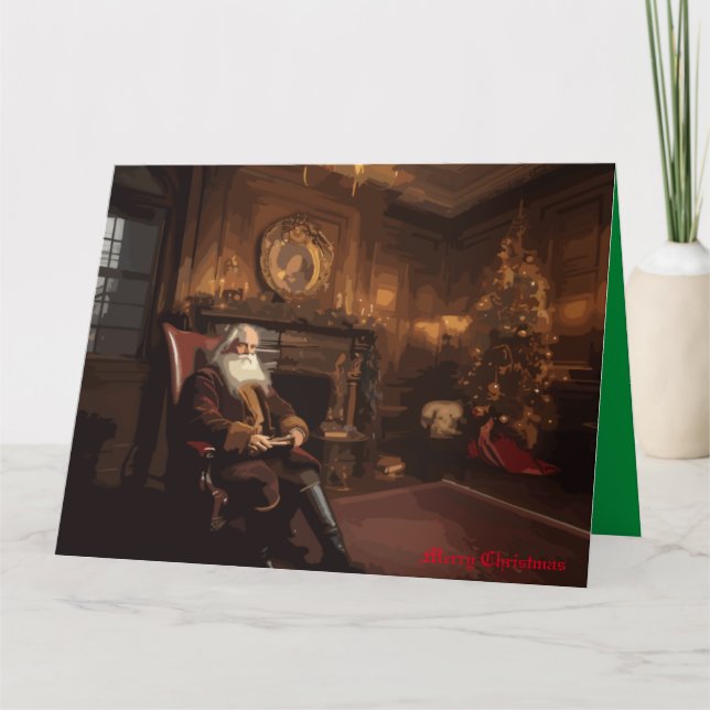 Cartão Cantinho Aconchegante do Papai Noel (Frente)