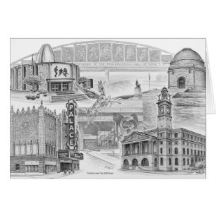 Cartão Canton Ohio Stark County Drawing por Kelli Swan