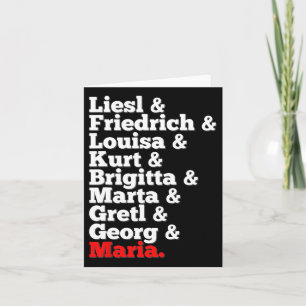 Cartão Cantores da Família Von Trapp Som da Música 