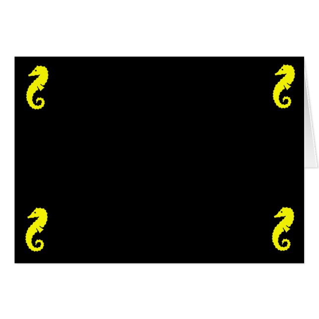 Cartão Cantos do cavalo marinho 4 de Glow_Yellow do (Frente Horizontal)