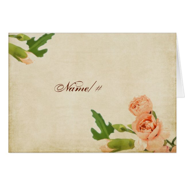 Cartão Cantos do cravo do pêssego da aguarela (Frente horizontal)