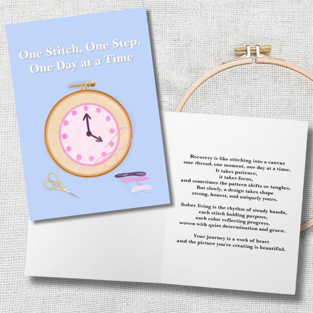 Cartão Canvas do Needlepoint de encorajamento de sobrieda (Criador carregado)