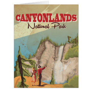 Cartão Canyon Negro da Poster da Viagens vintage de Gunni