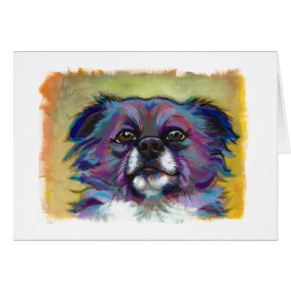 Cartão Cão adorável da arte da pintura da chihuahua -