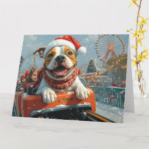 Cartão Cão American Staffordshire Natal