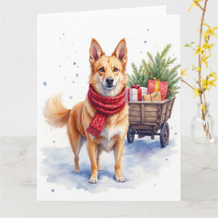 Cartão Cão Australiano de Cauda Cortada em Aquarela