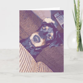Cartão Cão Cachorro Com Um Ear Virado Para Trás