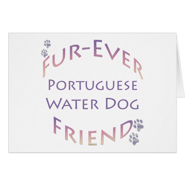 Cartão Cão de Água Português Fusão (Frente Horizontal)