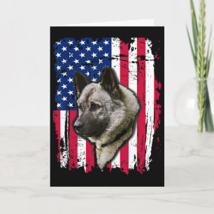 Cartão Cão de Caça Norueguês Bandeira dos EUA 4 de Julho