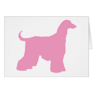 Cartão Cão de galgo afegão cor-de-rosa