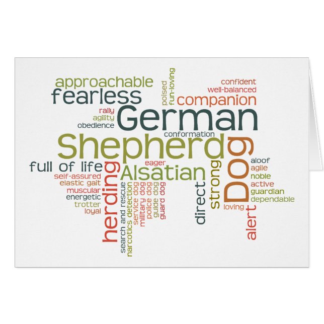 Cartão Cão de german shepherd (Frente Horizontal)