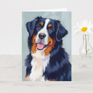 Cartão Cão de Montanha Bernês Aquarela Pet
