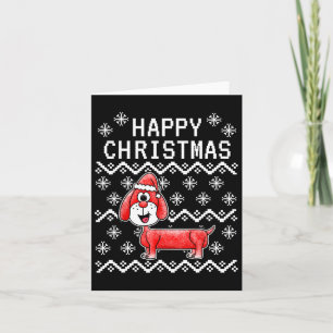 Cartão Cão de Natal Feio do Dachshund