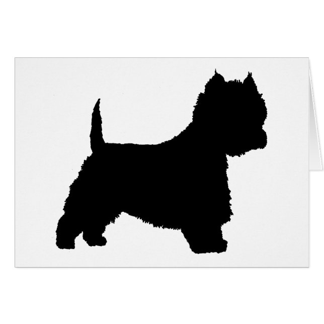 Cartão Cão de Westie (preto) (Frente Horizontal)