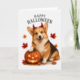 Cartão Cão diabo Pembroke Welsh Corgi