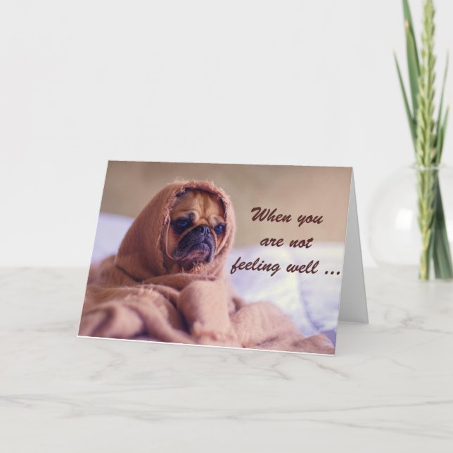 Cartão Cão Doente, Simpatia, Humor. (Frente)