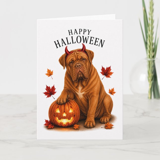 Cartão Cão Dogue de Bordéus Diabo (Frente)