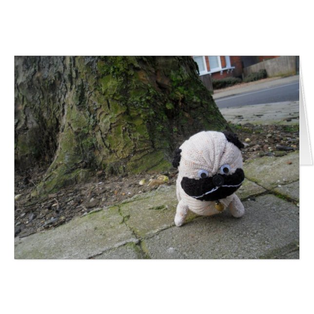 Cartão Cão em um pavimento (Frente horizontal)