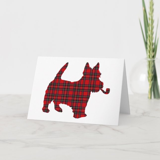 Cartão Cão escocês do Tartan de Terrier do Scottie (Frente)