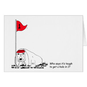 Cartão Cão Golfing cómico
