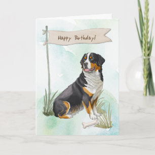 Cartão Cão-Grande-Suíço Sob Sinal De Aniversário