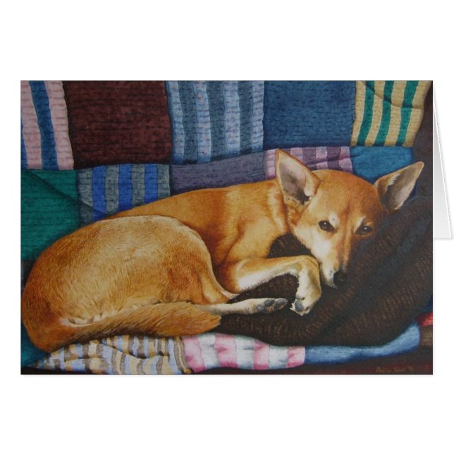 Cartão cão labrador de german shepherd bonito dormindo (Frente horizontal)