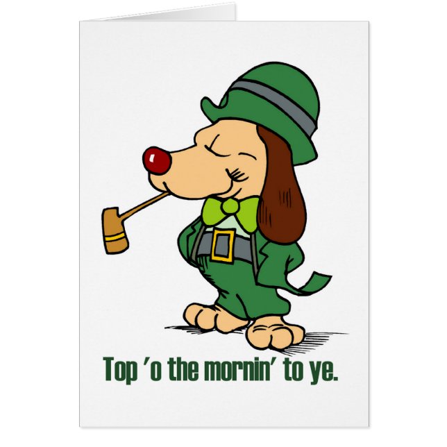 Cartão Cão Leprechaun (Frente)