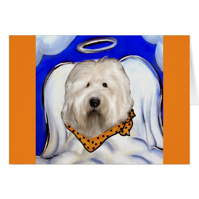 Cartão Cão-Ovelha Inglês (Frente Horizontal)