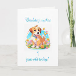 Cartão Cão primeiro aniversario